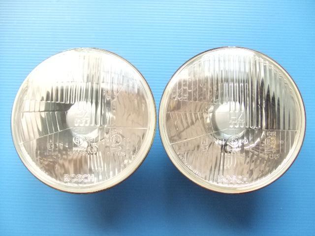 良品 傘付き BOSCH 丸目2灯 平面レンズ ヘッドライト 180パイ ボッシュ ヘッドランプ フラットレンズ 旧車 昭和 丸形 丸型 当時物 sub 2拍卖