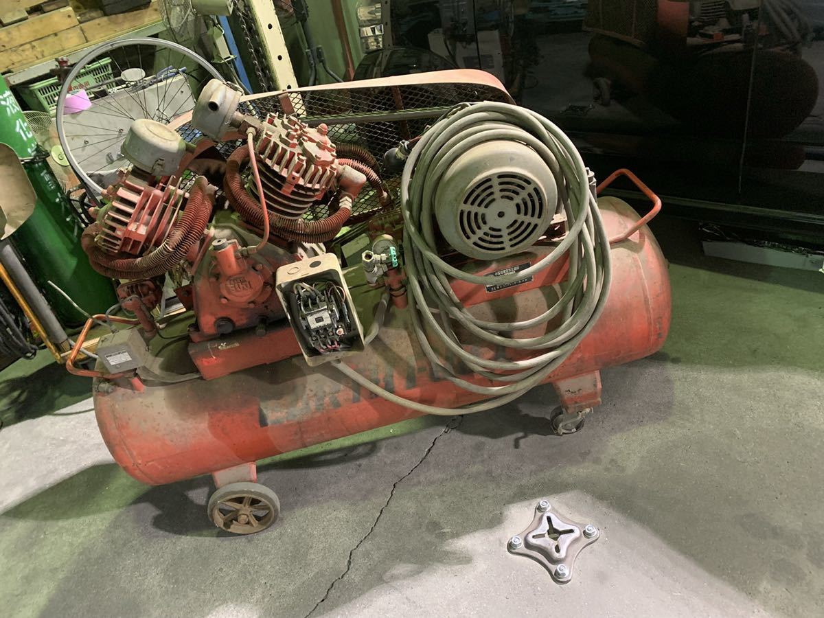 FUJI 富士 小型往復空気圧縮機 エアコンプレッサ 10馬力 SHV-10 実動品 エアーコンプレッサー 富士コンプレッサー拍卖