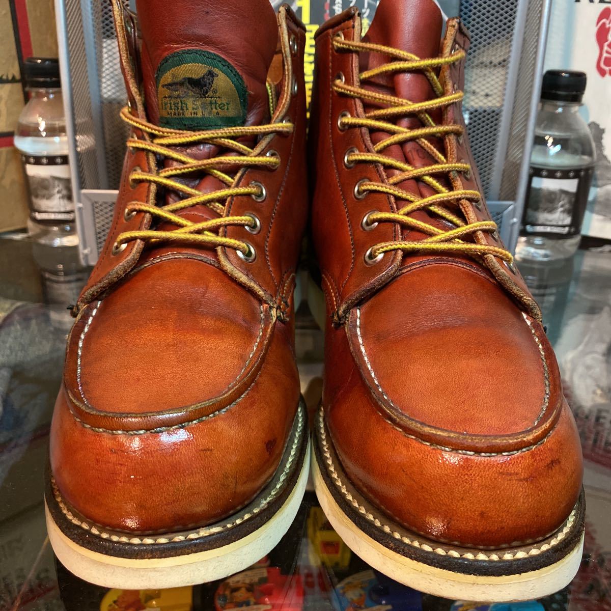 1995年製!レッドウイング875 7E 約25.5㎝ 半円犬タグ 赤茶オロラセット モックトゥ ヴィンテージ オイルアップ洗浄除菌仕上済!拍卖