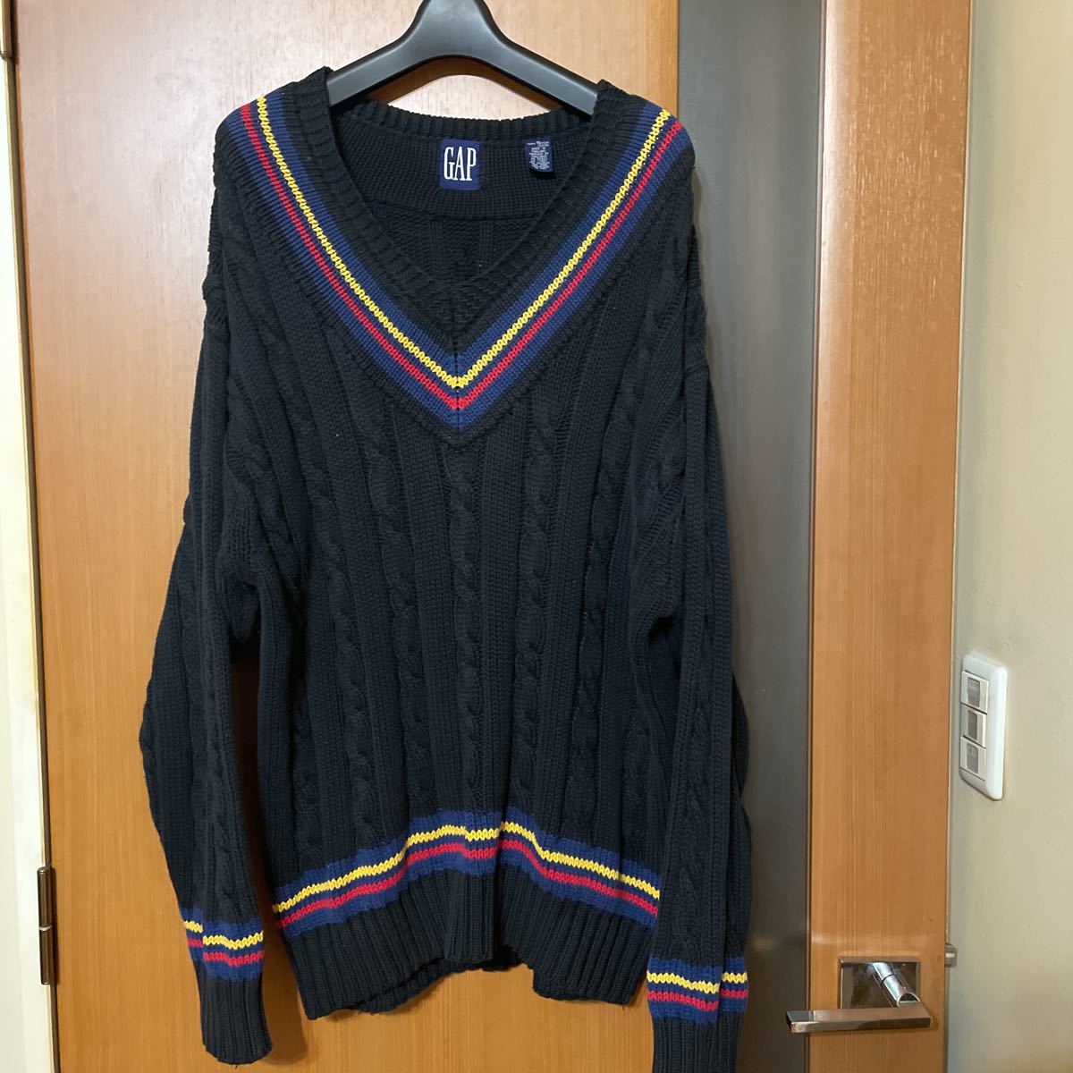 希少 90s『OLD GAP』VINTAGEコットンVネックチルデンニット オールドギャップ ヴィンテージ ビンテージ 古着 アーカイブ拍卖