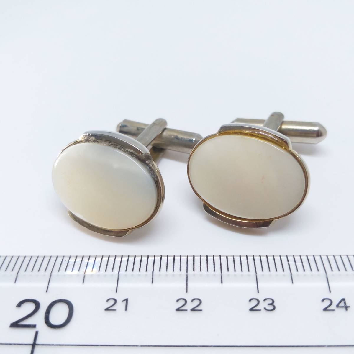 CD18/カフリンクス/カフス/ゴールド/スウィヴル式 装飾 白蝶貝 アクセサリー ファッション 小物 送料無料拍卖