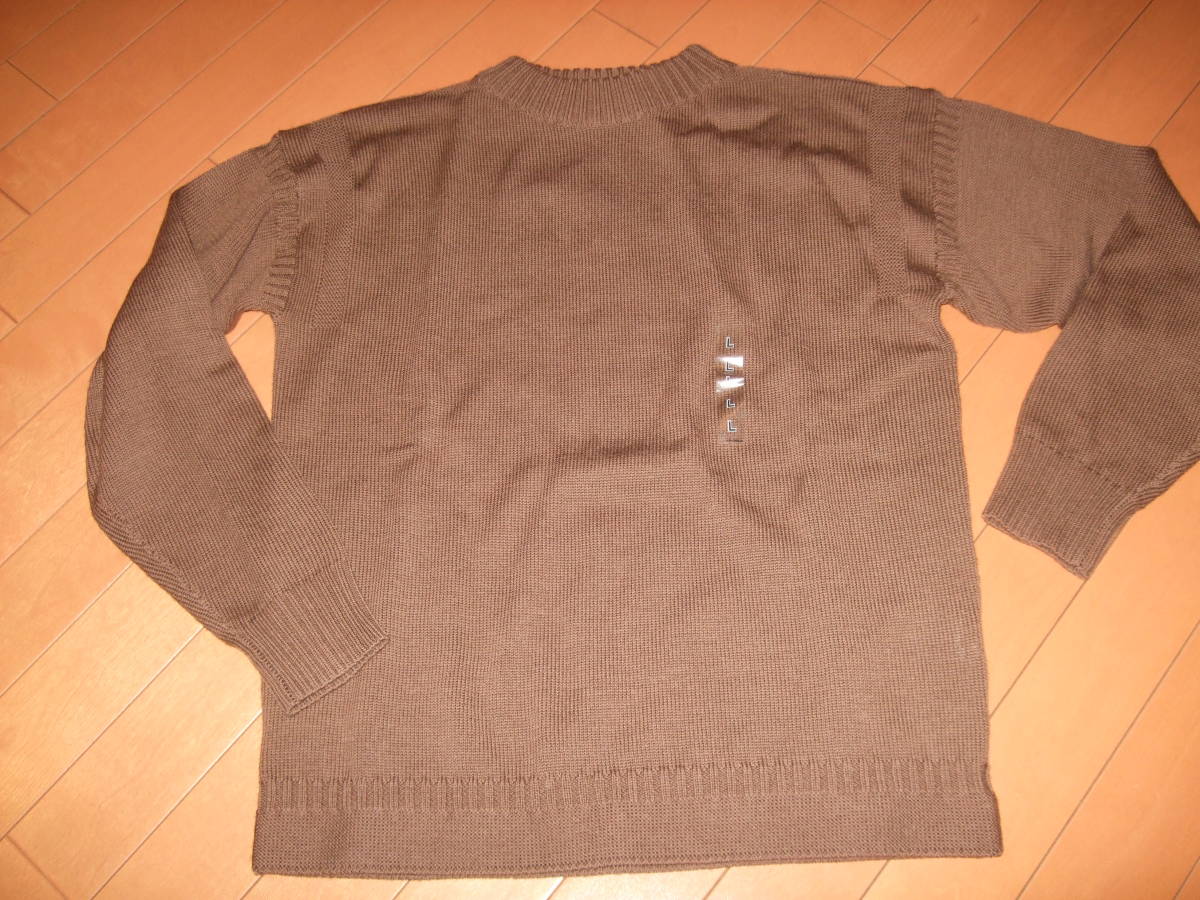 新品タグ付送料込即決☆ユニクロユー メンズ ミドルゲージモックネックセーター☆ダークブラウンL 拍卖