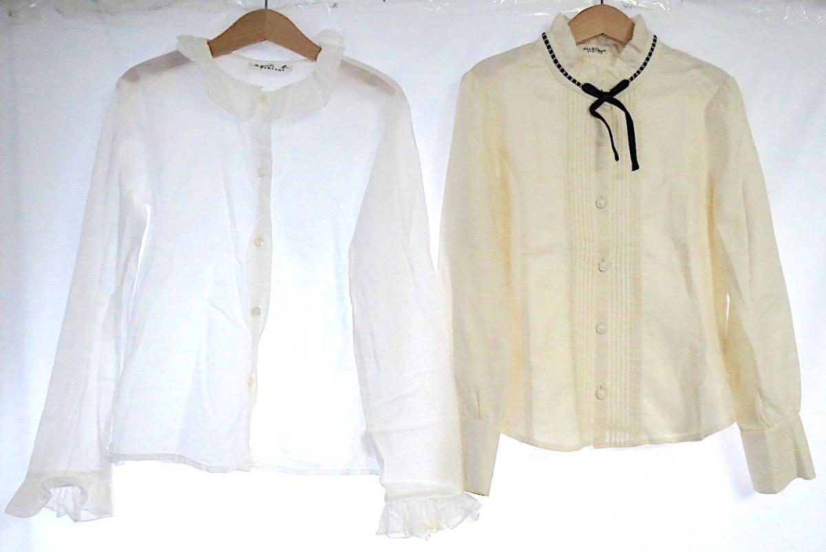 二点落札で送料無料! 2A4 Agnes b. ENFANT アニエスベー アンファン キッズ 長袖 ブラウス 2枚 カットソー ジルスチュアート ホワイト 白拍卖