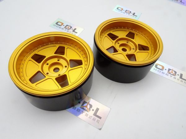 GRC製 GAX0143K 黄色い ホイールセット 2.2インチ TRX6TRX4 用 アキシャル タミヤ scx10 クローラー /ロッククローラー4本セット拍卖