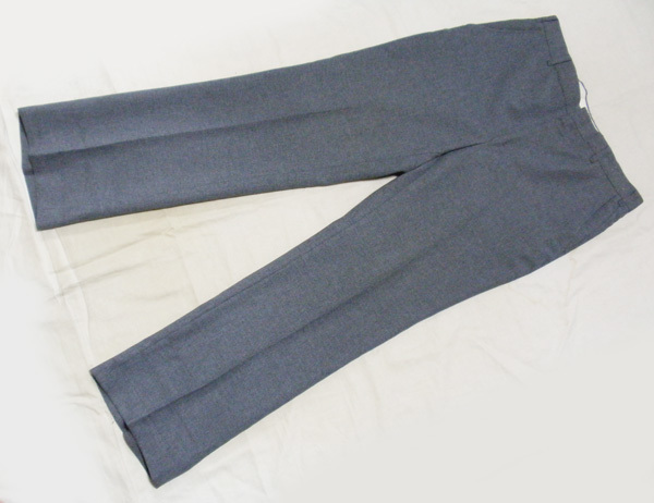 W34【80's/スラックス】80年代 センタープレス 灰色 グレー ヴィンテージ ノータック 古着拍卖