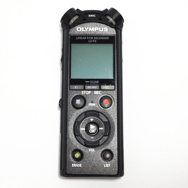 【中古】OLYMPUS オリンパス リニアPCMレコーダー ICレコーダー LS-P2 ハイレゾ対応 8GB ブラック拍卖