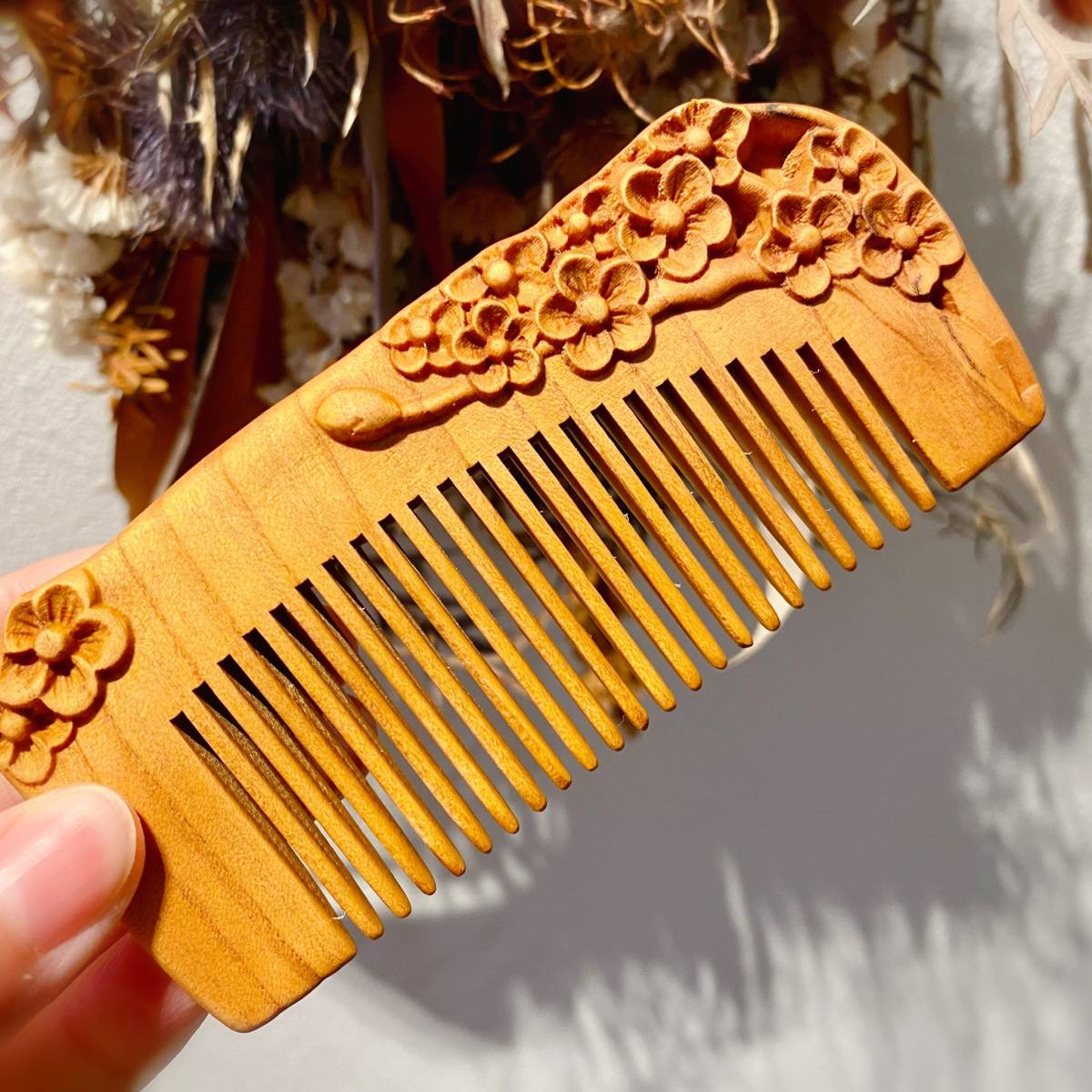 桃の木 彫刻 櫛 運気アップ 厄除け お守り プレゼント くし クシ ブラシ 梅拍卖