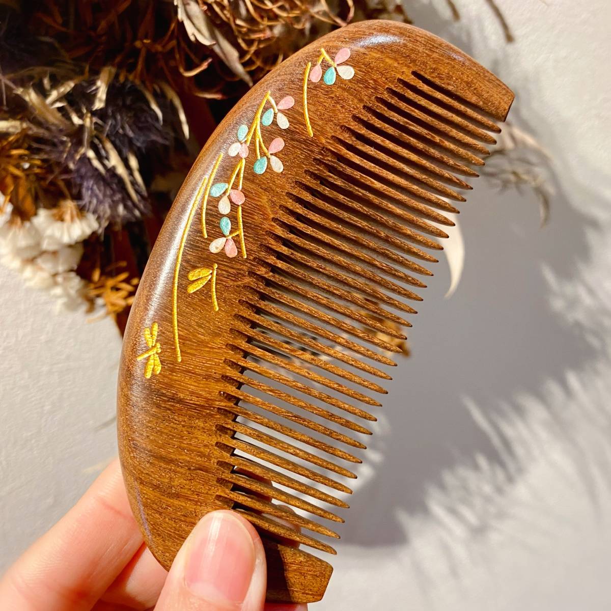 高級檀木B型 櫛 運気アップ 厄除け お守り プレゼント くし クシ ブラシ拍卖