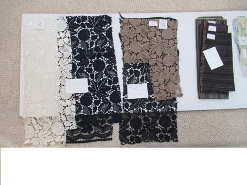 最高級コットンチュ-ルレ-ス オ-トクチュ-ル残布4点色違い拍卖