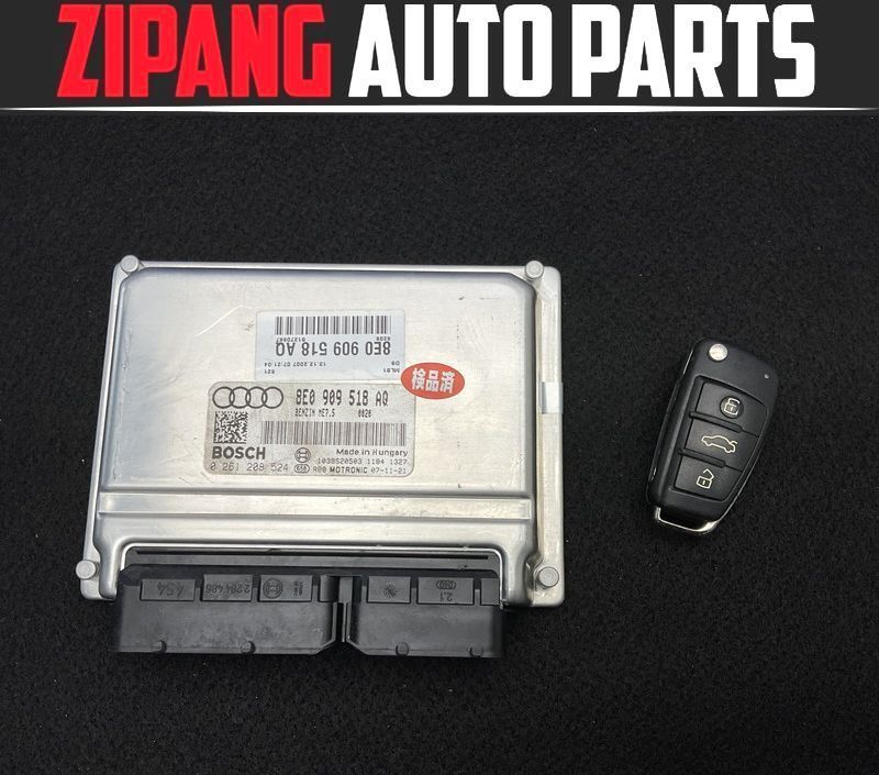 AU019 8E アウディ A4 アバント ダイナMライン+ BFB エンジン コンピューター 鍵付き ◆8E0 909 518 AQ ★動作OK/エラーなし 〇拍卖