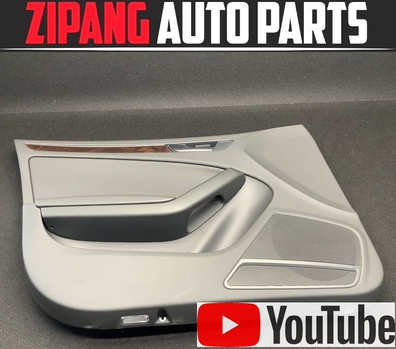 AU090 8K A4 オールロード クワトロ 本革 左フロント ドア トリム/内張り ◆黒革/ブラック ▲取付部 破損有り 【動画有り】○拍卖