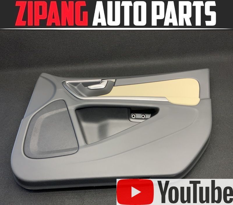 VL035 FD S60 D4 タック 右フロント ドア トリム/内張り ◆合皮/ブラック×ベージュ 【動画有り】◎ ★即決★拍卖