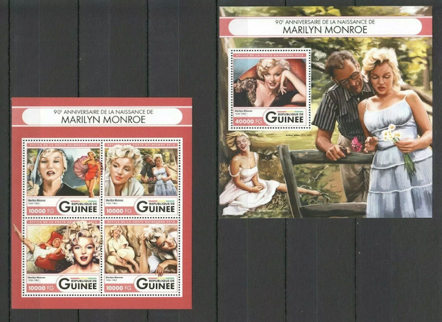 「BRS32」ギニア切手 2016年 マリリンモンロー拍卖