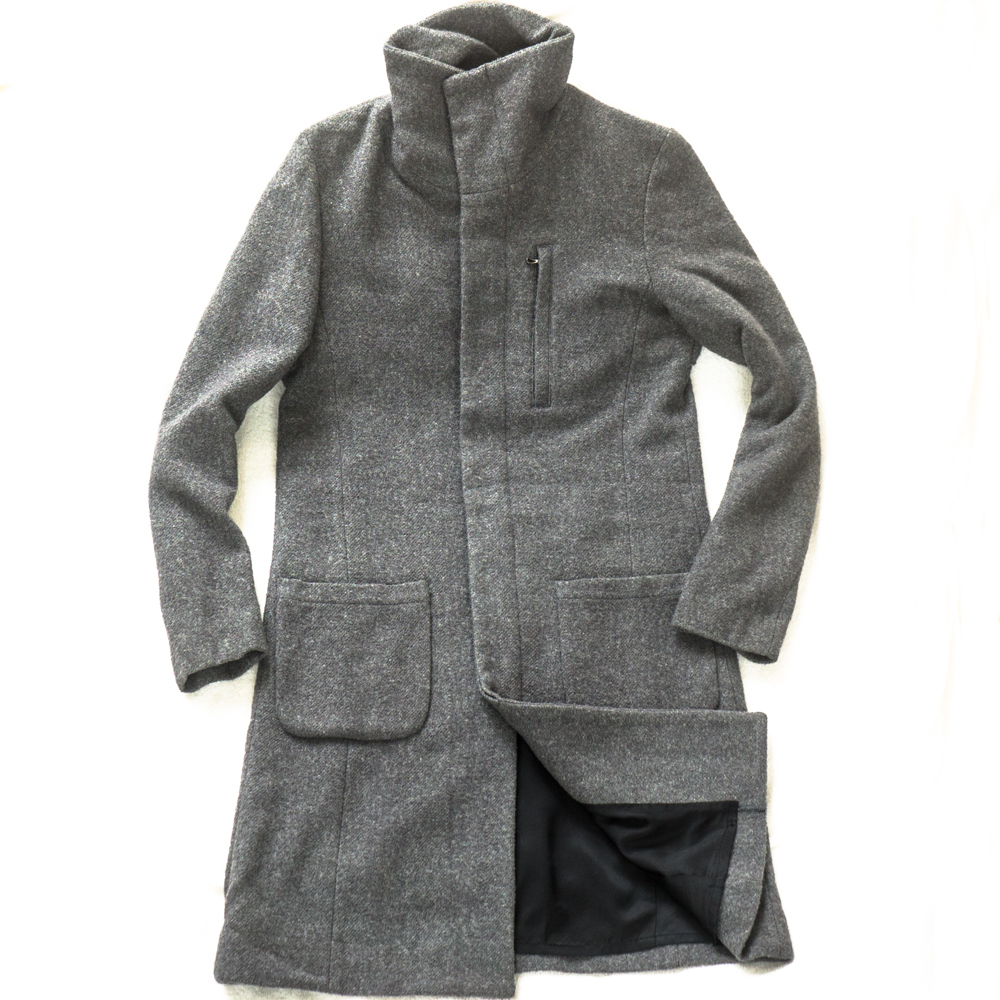 日本製★ Wizzard ループ ツイード ハイネックコート 1 送料無料 メンズ グレー ウィザード コート拍卖