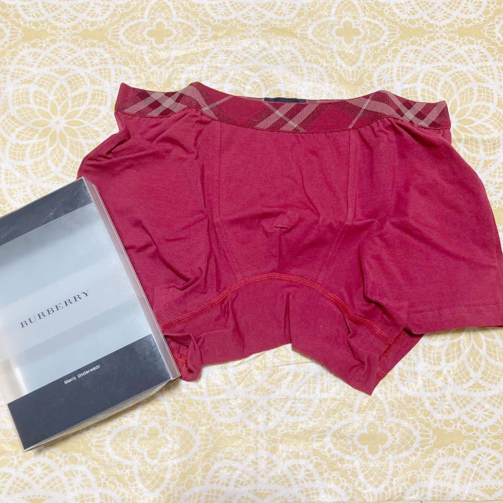 新品/BURBERRY/Lサイズ/ボクサーパンツ/バーバリー/下着/メンズ/綿100%/未使用/正規品/紳士用/匿名配送/即決/ブリーフ/赤/ノバチェック拍卖