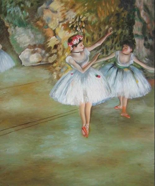特価油絵 エドガー・ドガの名作_舞台の二人の踊り子 MA254拍卖