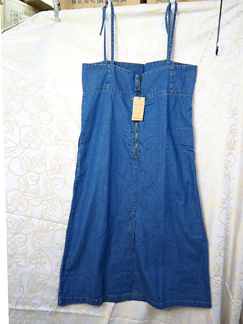 新品未使用 ゆるデニム サロペットスカート 3L ネイビ・220122拍卖