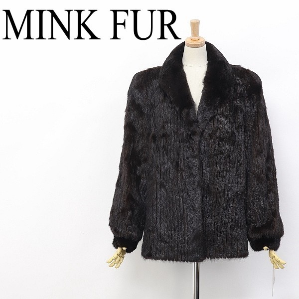 新品 高級◆ミンクファー 毛皮 ハーフ コート ダークブラウン 12拍卖