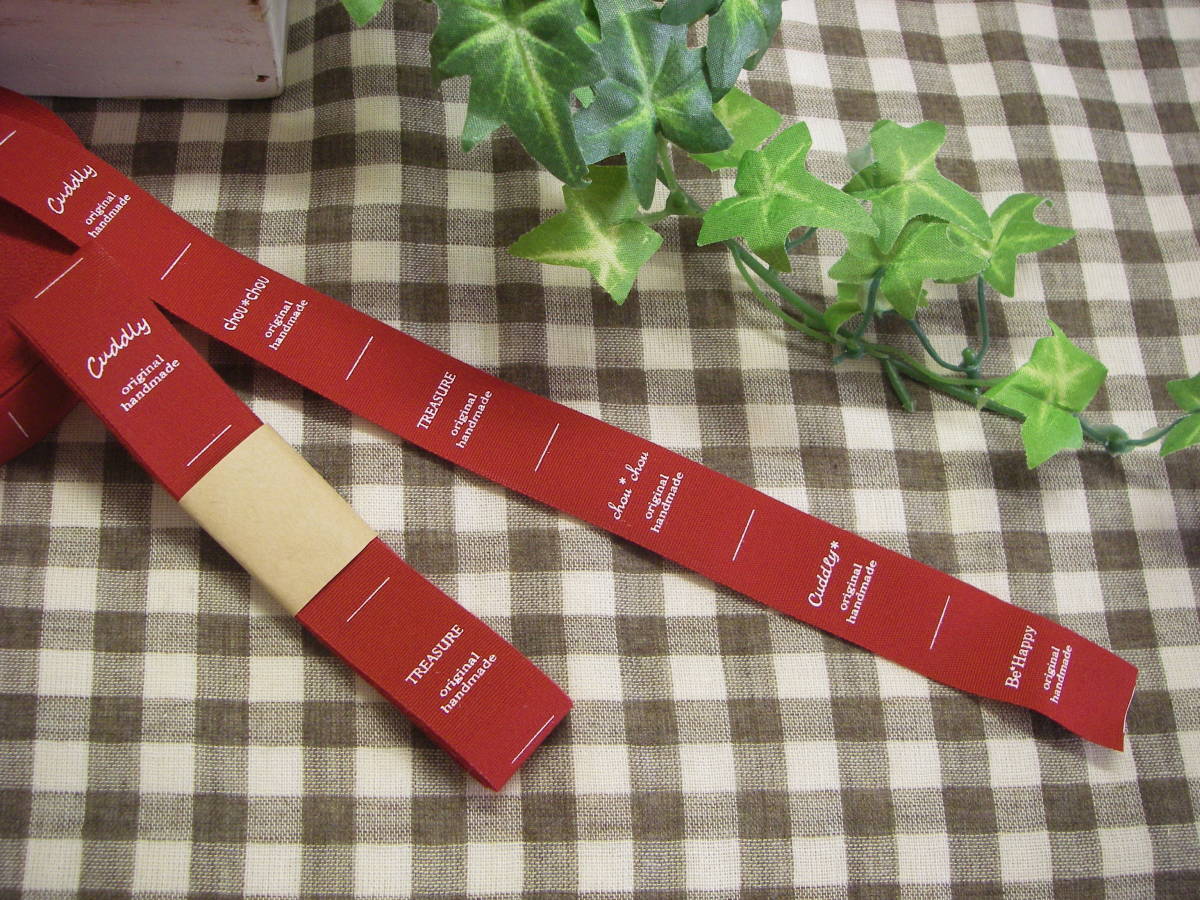 【数量5】★№095 HASHIATOYA カラータグ 赤×白 20mm幅 6柄×6セット=36枚拍卖