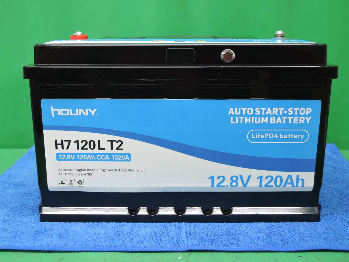 即日発送 LiFePO4 リン酸鉄リチウムイオン バッテリー 12.8V 120Ah 電圧表示機能付き 重量約10Kg 車 ボート キャンプ ソロキャン ①拍卖