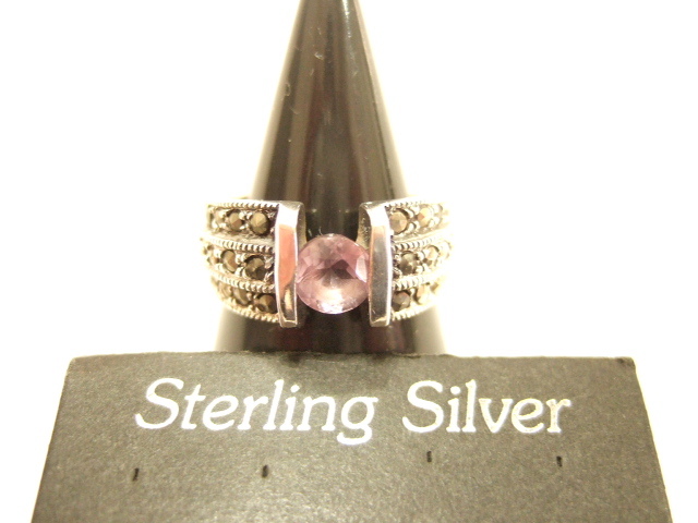 横浜最新 シルバー925SILVER 銀♪魅惑のアメジスト風 マーカサイトリング 11又は16又は19号 メンズレディース 送料220円ξgRξ ξ指輪b78z拍卖