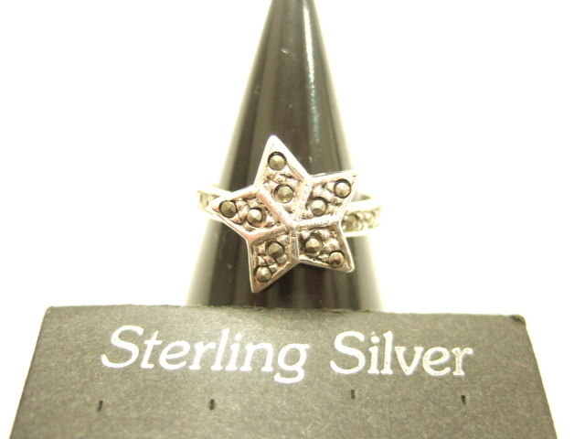 横浜最新 シルバー925SILVER 銀♪魅惑のスター星 マーカサイトリング 10~14号 メンズレディース 送料220円ξgRξ ξ指輪b88z拍卖