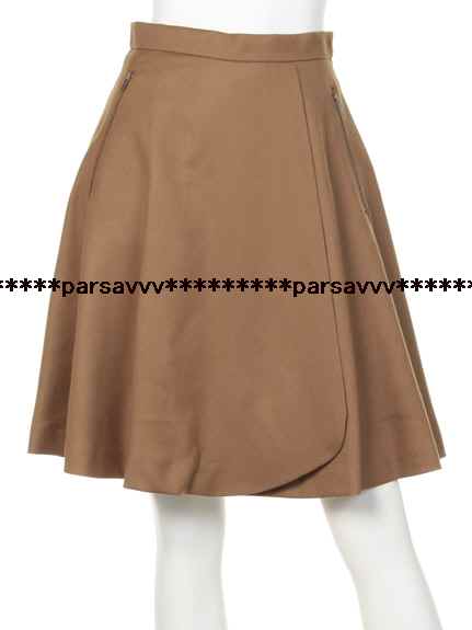 新品紙タグ付き* レストローズ*サキソニー ウール MIX フレア スカート 2 キャメル拍卖