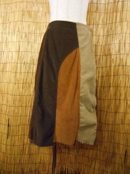 ⑤新品★切り替え★薄めコーデュロイ素材★切りっぱなしスカート拍卖