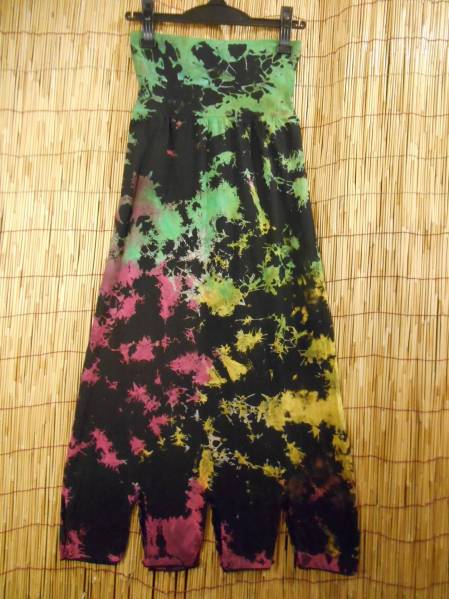 ③新品★ストレッチコットン素材★タイダイ染め★裾ギザギザ★タイトロングスカート拍卖