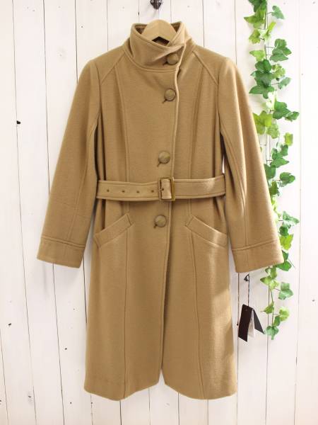 新品*イランイランYLANGYLANG*カシミヤ混スタンドカラーロングコート M 定価5.8万拍卖