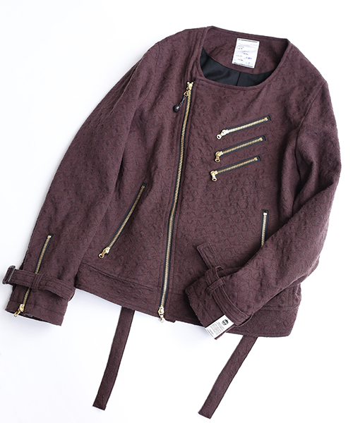 即決 シャリーフ SHAREEF 14AW ノーカラーライダースブルゾン 2拍卖