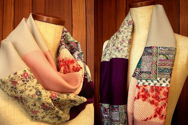 パッチスヌード★ジョーゼットGY プラムニット他 ハンドメイド 拍卖