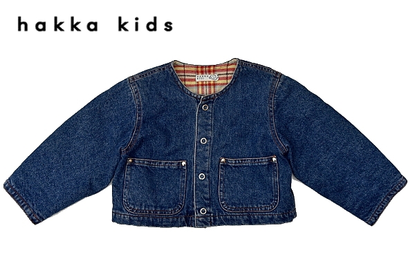 KA89★超美品★HAKKA ハッカ★内側ネル生地デニムジャケット 110拍卖