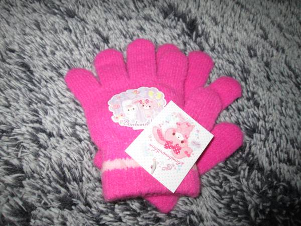 ☆新品♪ボンボンリボンのびのび手袋ピンク〇拍卖