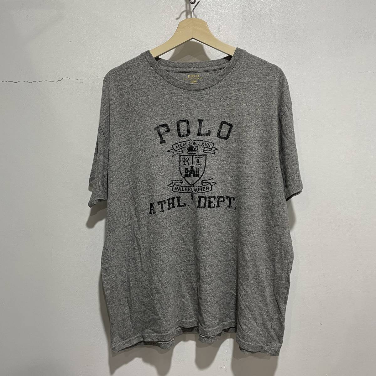 ☆送料無料☆RalphLauren☆ビンテージTシャツ☆グレー☆カレッジ☆L☆z20☆c拍卖