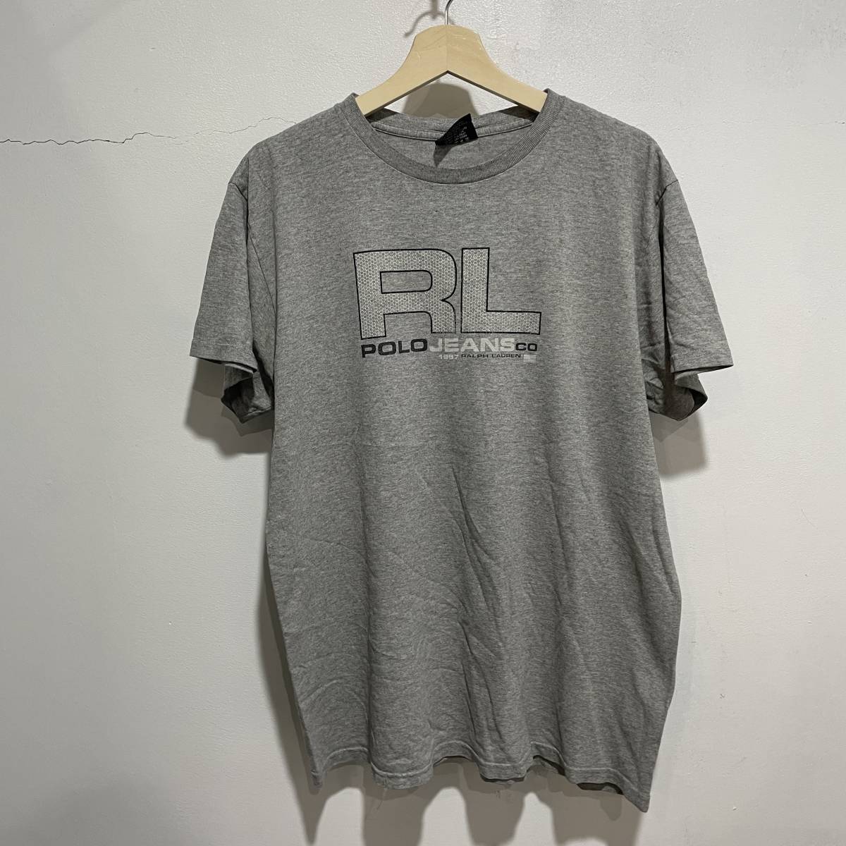 ☆送料無料☆Ralaph Lauren☆ラルフローレン☆ロゴプリントTシャツ☆メンズL☆グレー☆D21c拍卖