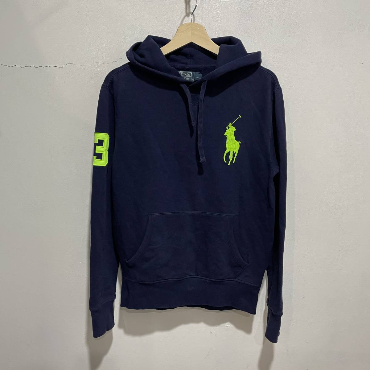 ☆送料無料☆Ralphlauren☆ビッグポニー☆スウェットパーカー☆S☆ネイビー☆ネオンイエロー☆h21c拍卖