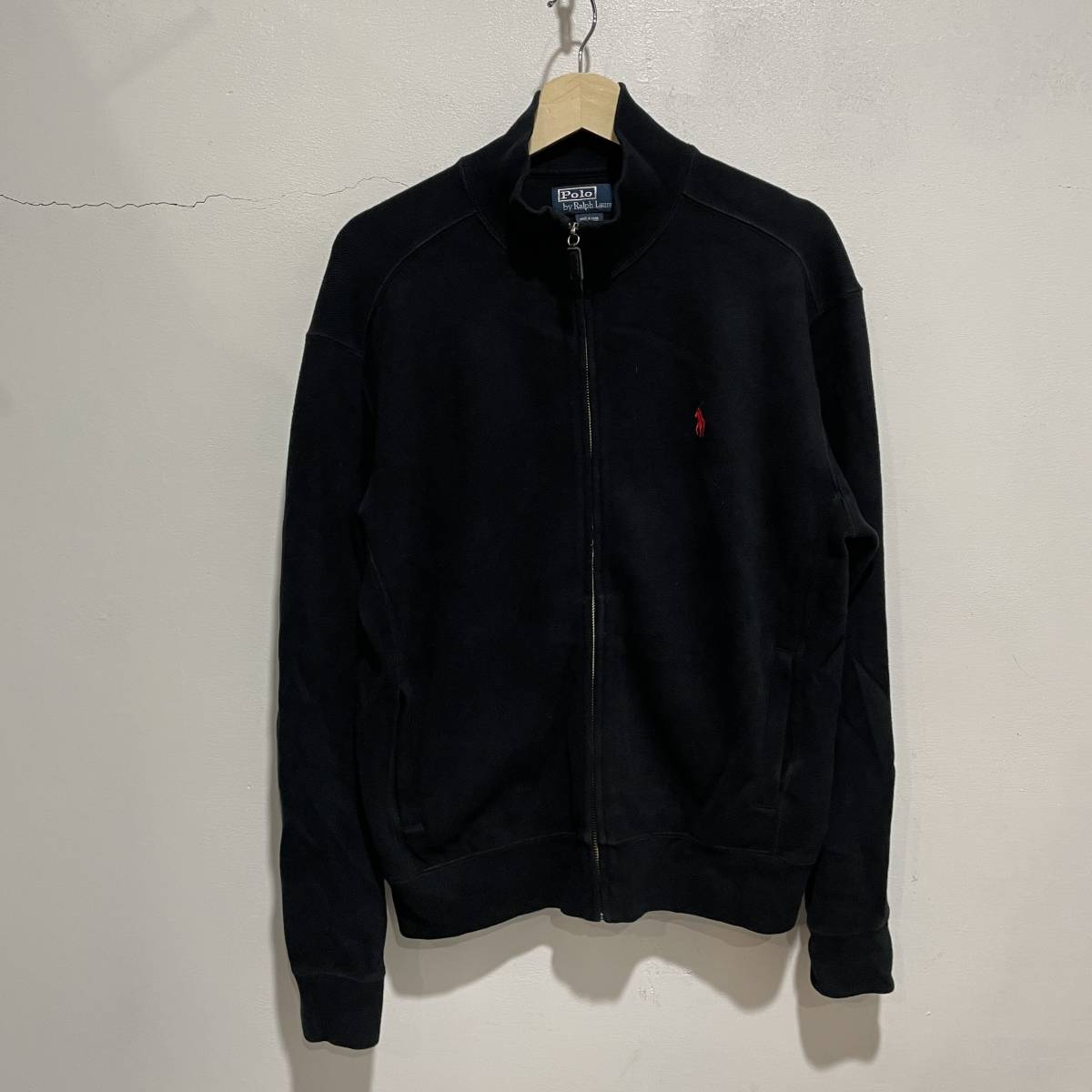 ☆送料無料☆Ralph Lauren☆ラルフローレン☆ワンポイントフルジップスウェット☆黒☆メンズS☆C21c拍卖