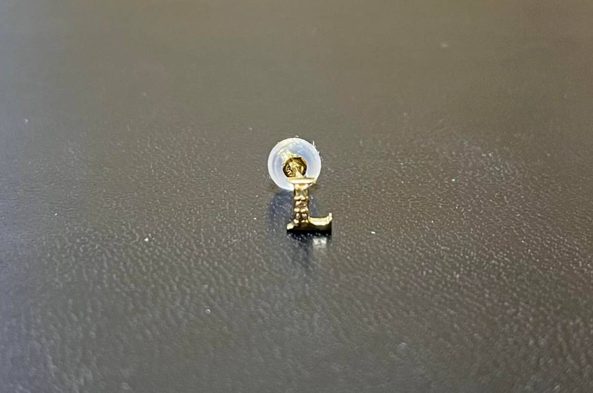 2 新品 18K 天然ダイヤモンド 0.1CT ピアス L イニシャル WG YG 片耳から セット割引きあり ノンブル タリスマン アイファニー拍卖