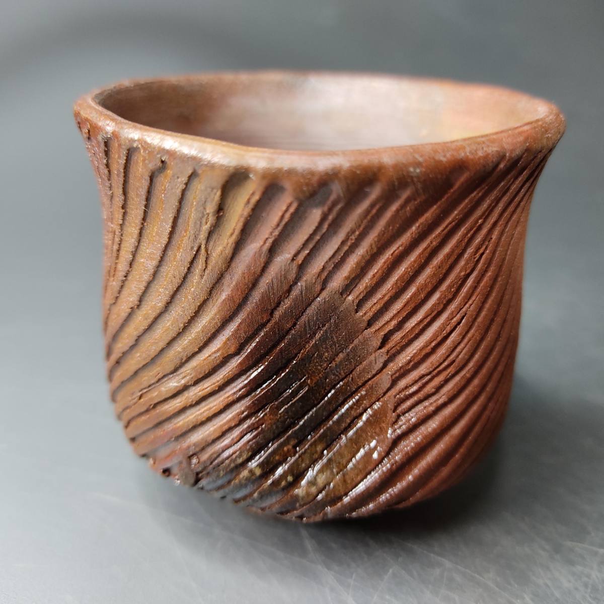 備前焼 猪俣政昭 ぐい呑 酒器 未使用新品 /04B03拍卖