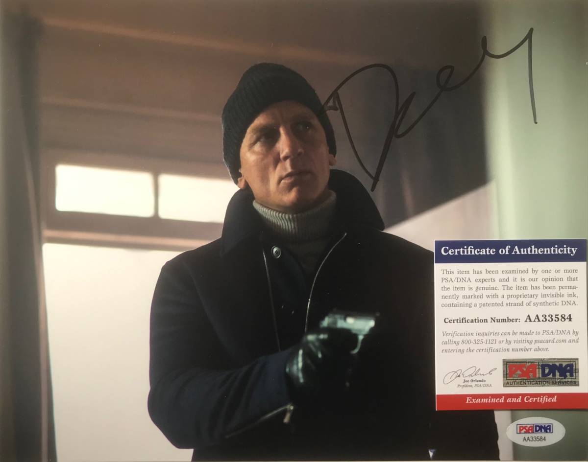 PSA/DNA 鑑定済☆本物☆ ダニエル・クレイグ『007』ジェームズボンド 直筆サイン ノー・タイム・トゥ・ダイ 拍卖