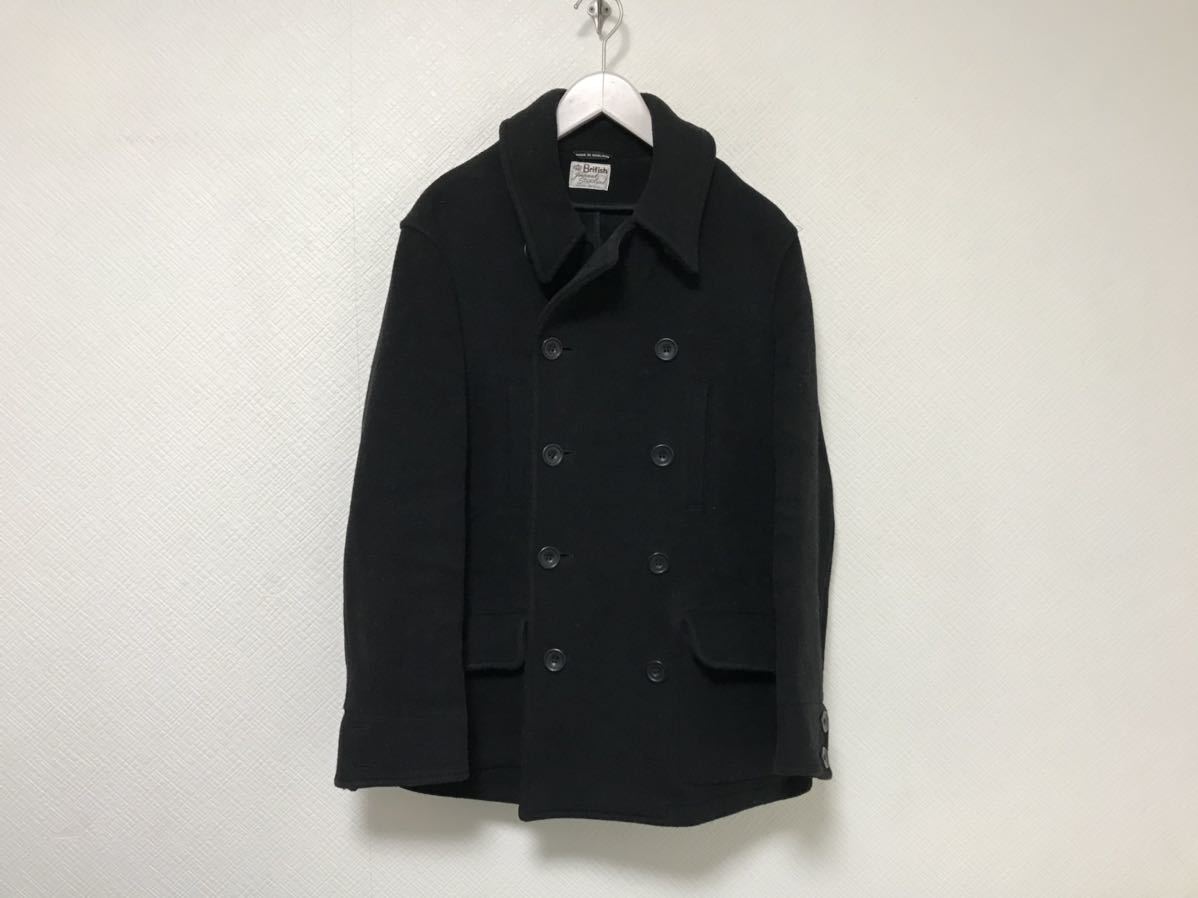 本物ジャーナルスタンダードJOURNAL STANDARDウールPピーコートジャケットビジネススーツ黒ブラックM38メンズイギリス製イングランド製拍卖
