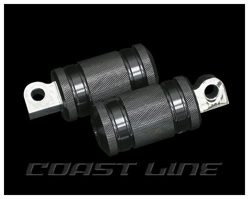 N009000ショートタイプアルミ4リブフットペグ/ブラック黒拍卖