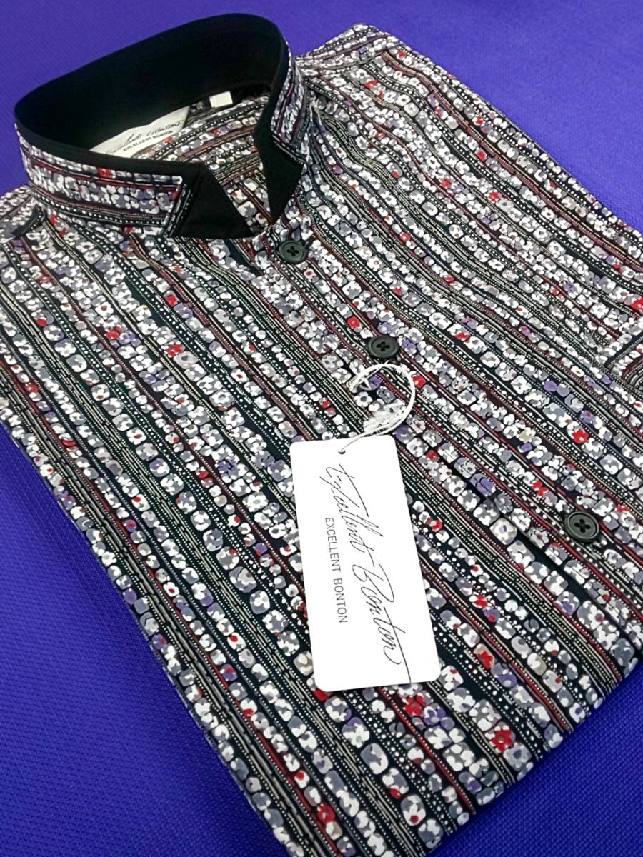 BONTON ボントン 新品 SALE!! 特別価格 送料無料 スタンドカラー シャツ LLサイズ ゆったり カジュアル コスチューム 日本製 229577-15拍卖