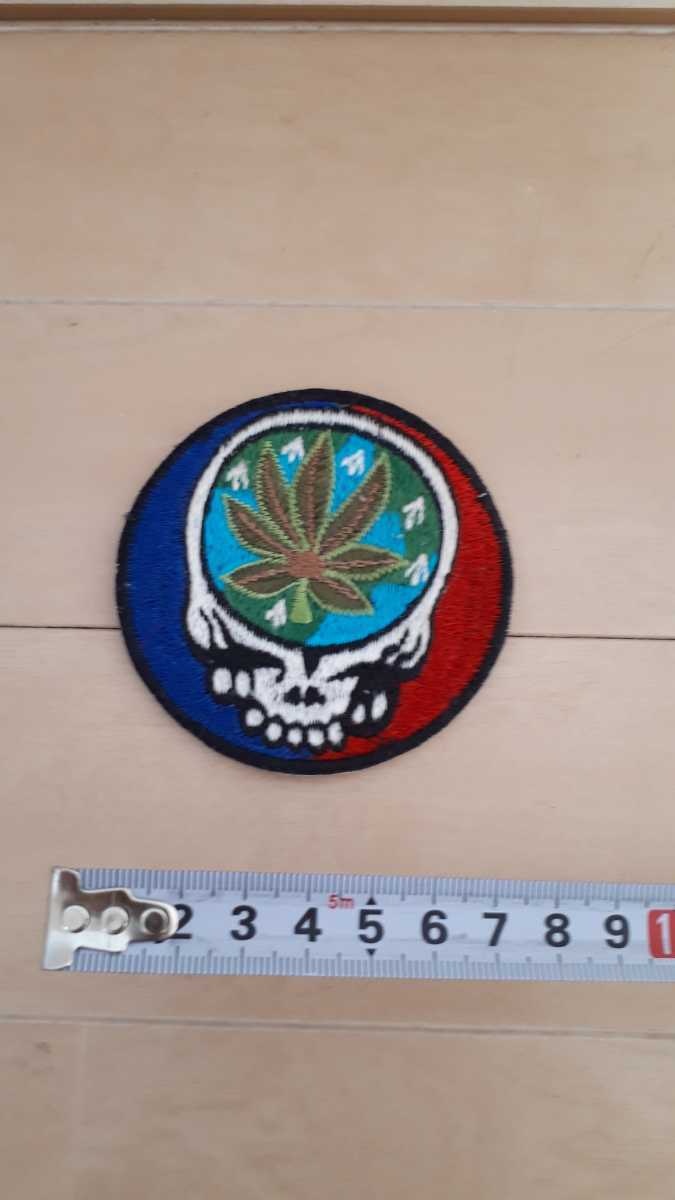 最終値下げ! 刺繍ワッペン 骸骨 赤 青 葉 拍卖