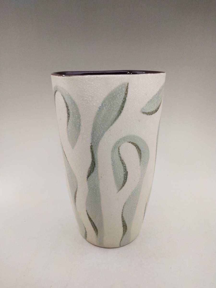 0219-0003 中古★知山 作 花瓶 花器◇H24㎝拍卖