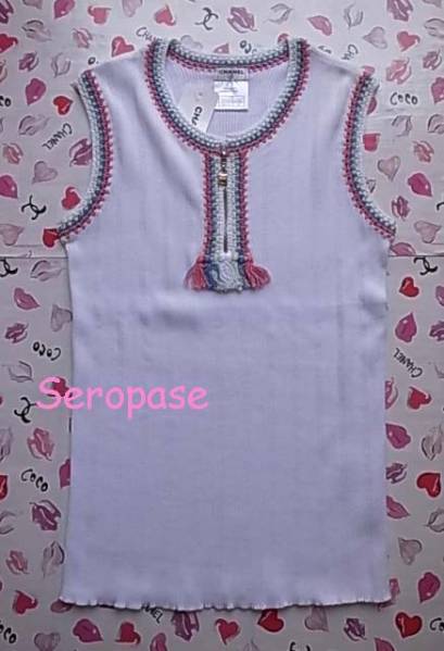 ★07Pシャネル CHANEL 春夏可愛い タンクトップ 白40拍卖