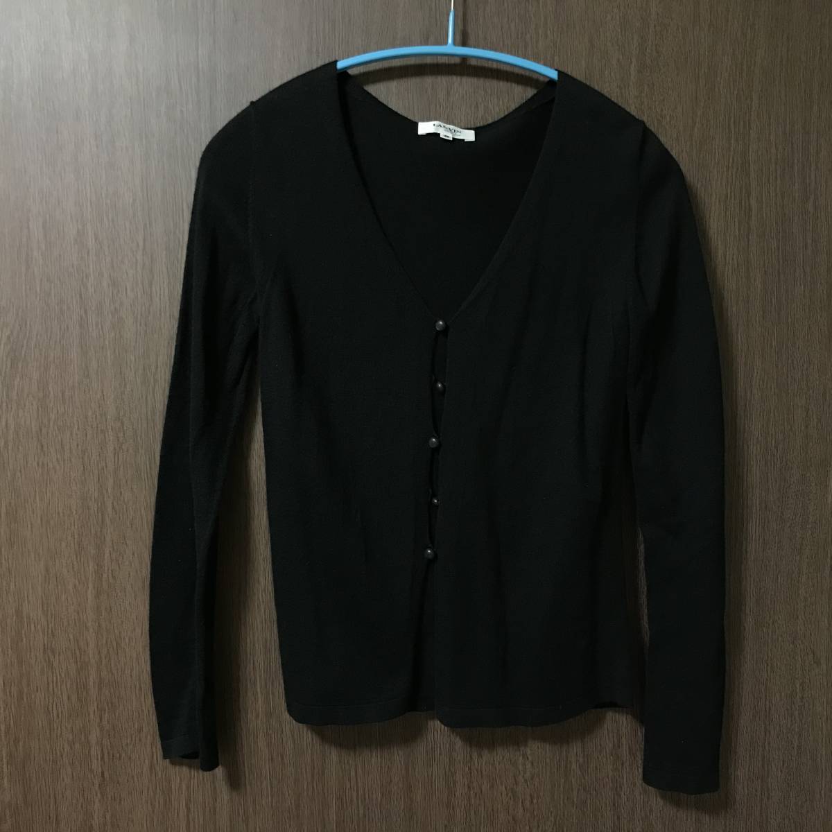 ランバンオンブルー LANVIN en Bleu◆カシミヤ混 ニットカーディガン ブラック 拍卖