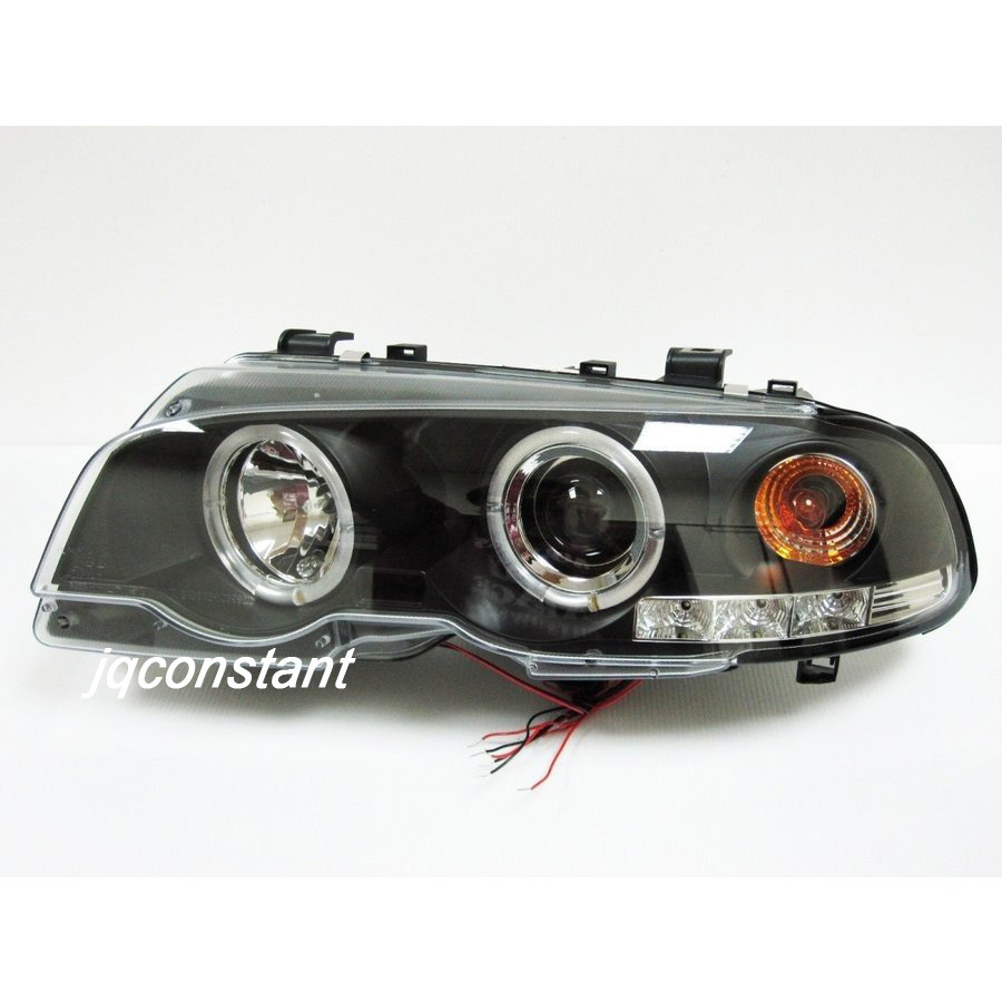 左右セット BMW E46 前期・中期 クーペ用 LEDイカリング付プロジェクターヘッドライト ブラック拍卖