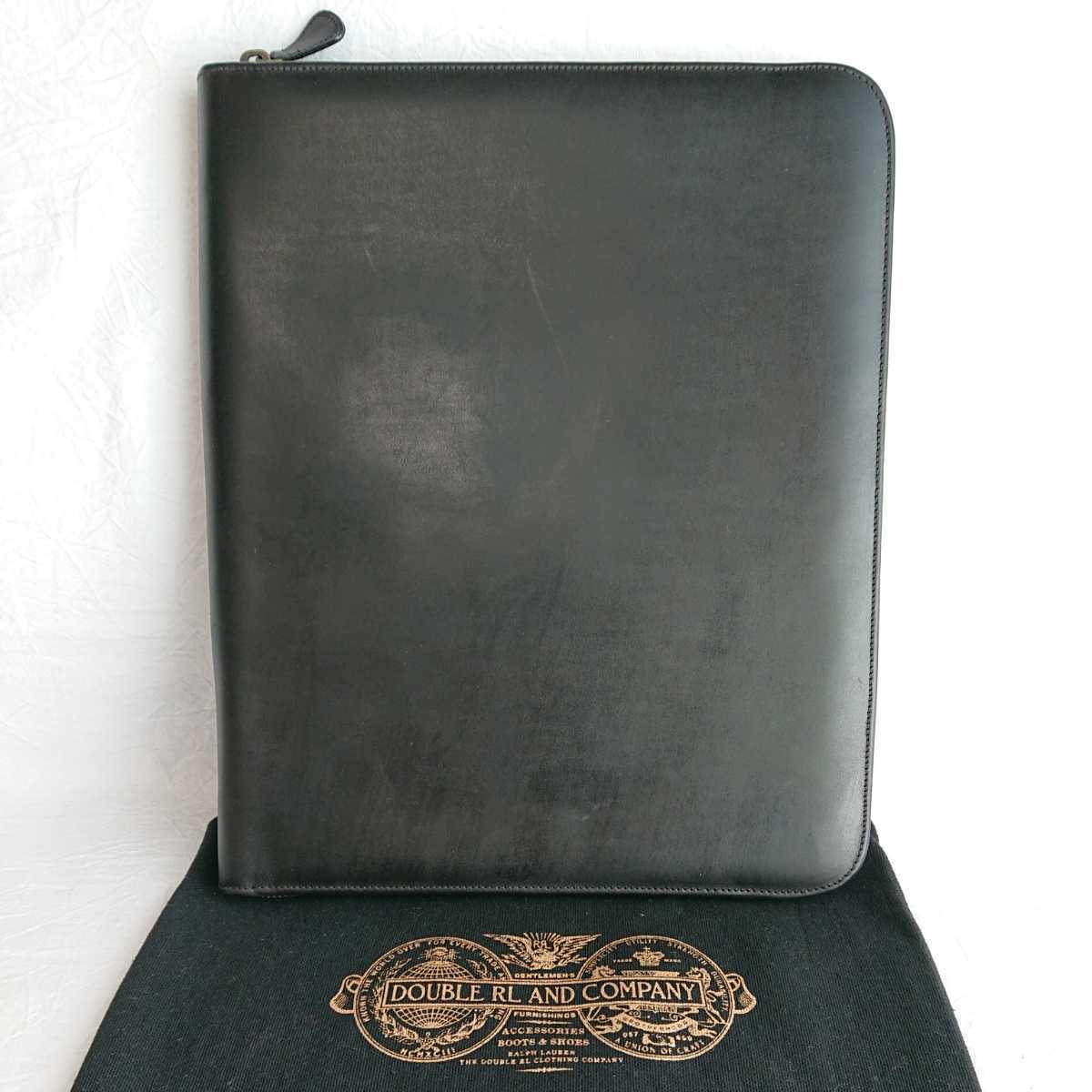 値下げ!レア 高級希少品 未使用 定価¥99,750 RRL クラッチバッグ 英国製 ブライドルレザー ポロラルフローレン パープルレーベル 拍卖